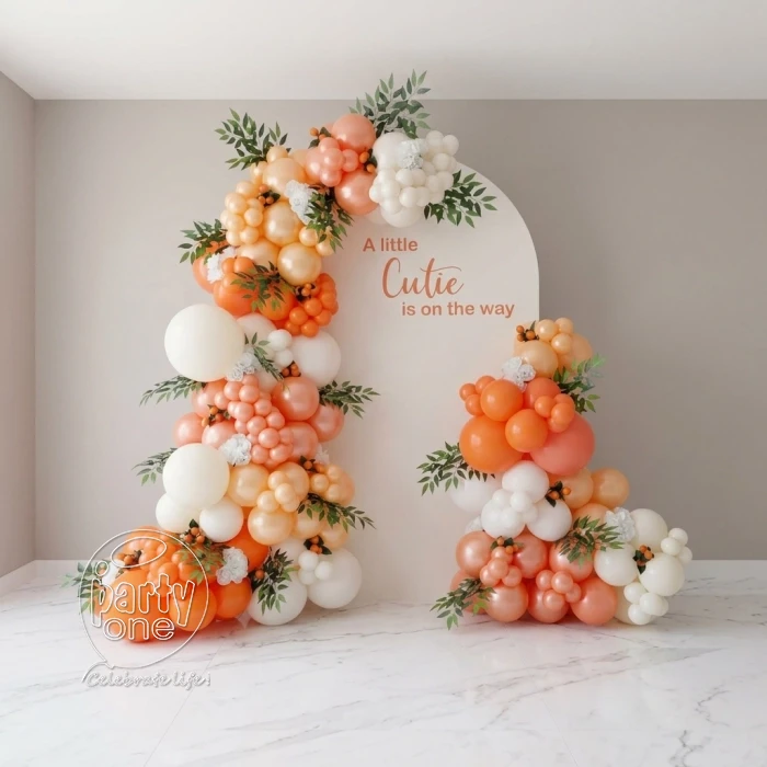 Sweet Orange Birthday Balloon Decoration